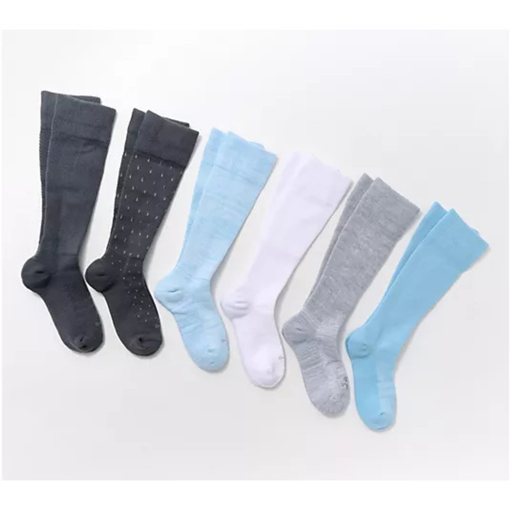Tommie Copper 6 Pack SnugStay WOTC Compression Socks - Blue Dot X-Large